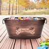 Dog Toy Bin Indestructible - Metallic "Dog Toys" Bone - Copper Medium | BREKX