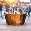 Wine bucket that is 100% leak proof & insulated.  Great for indoors or outdoors.  Includes a lovely rose copper color on the exterior.