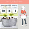 Aspen Metal Tub with Party Mat for Chilling Drinks Galvanized | BREKX