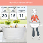 Aspen Metal Beverage Tub with Party Mat White| BREKX