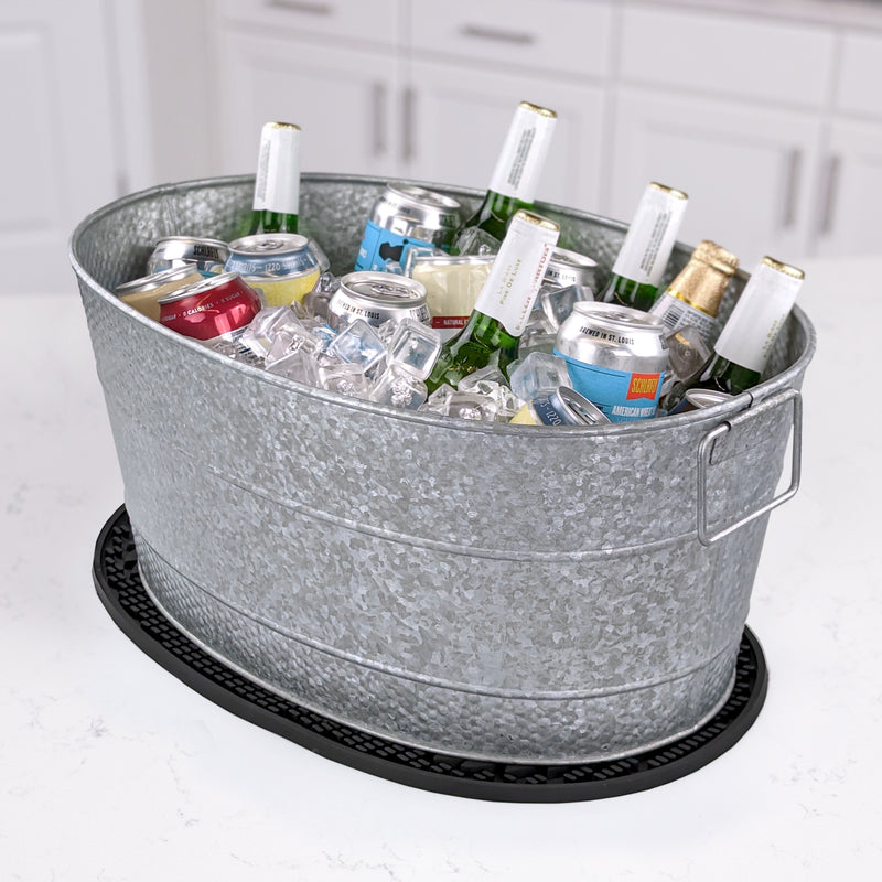 Aspen Metal Tub with Party Mat for Chilling Drinks Galvanized | BREKX