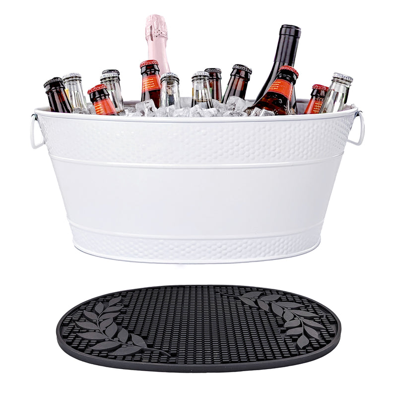 Colt Drink Bucket Hammered White with Party Mat | BREKX