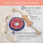 Dog Toy Bin with Toys Combo Gift Set for Aggressive Chewers - Copper Round Medium | BREKX Home + Party