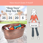 Dog Toy Bin Indestructible - Embossed "Dog Toys" - Copper Large | BREKX