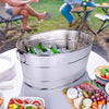 Aspen Metal Party Tub Hammered Stainless Steel | BREKX