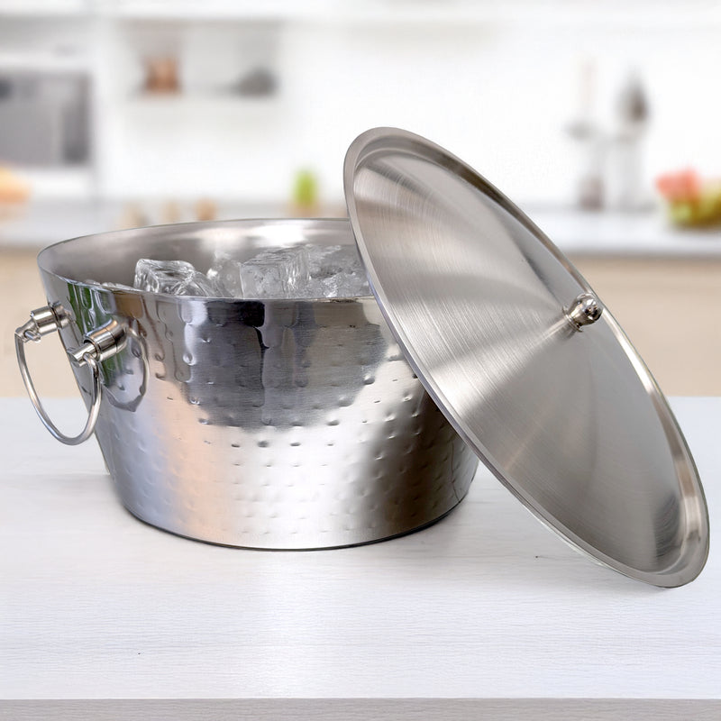 Anchored Ice Bucket with Lid Insulated Stainless Steel | BREKX