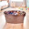 Dog Toy Bin Indestructible - Embossed "Dog Toys" - Copper Large | BREKX