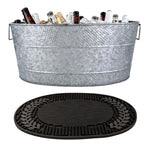 Aspen Metal Tub with Party Mat for Chilling Drinks Galvanized | BREKX