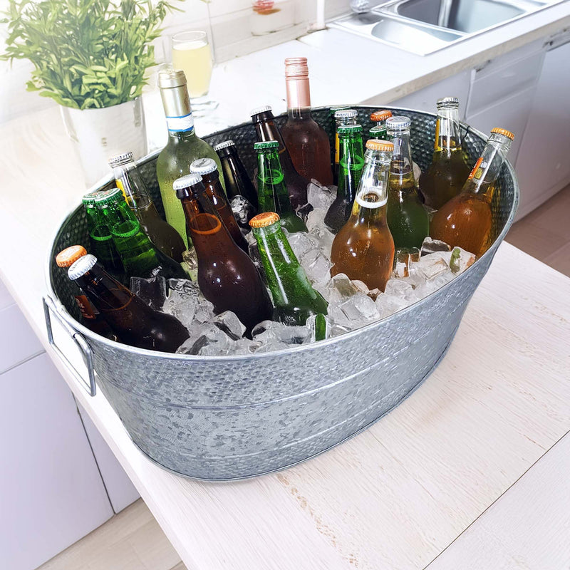 Aspen Metal Party Tub Hammered Galvanized | BREKX